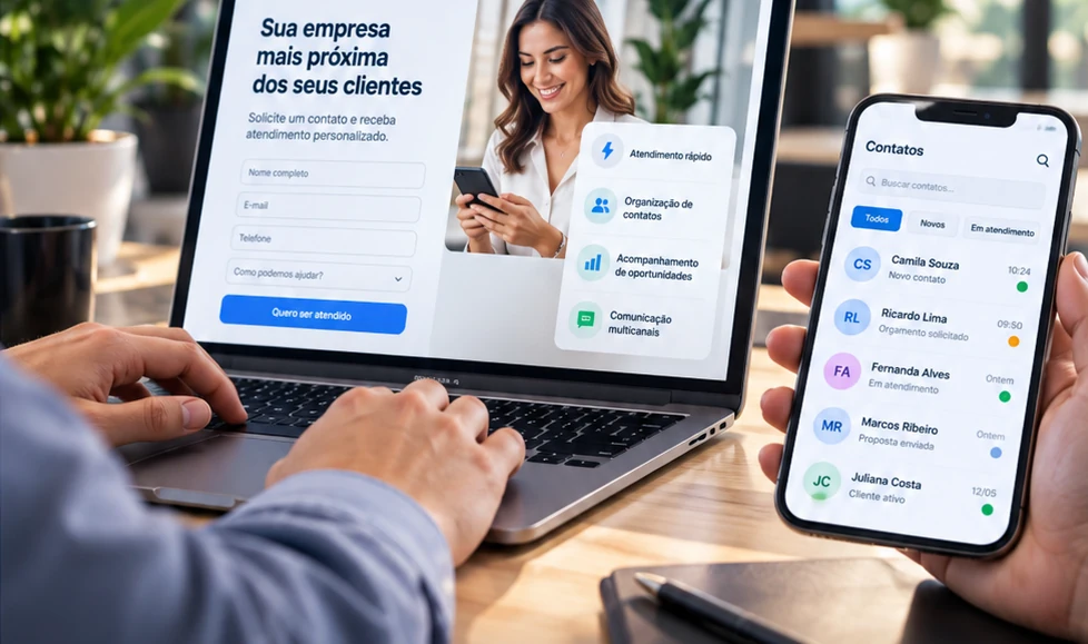 Captação de contatos e relacionamento digital